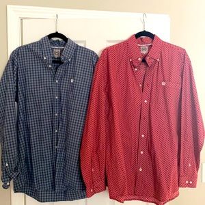 Pair of Cinch shirts size medium.